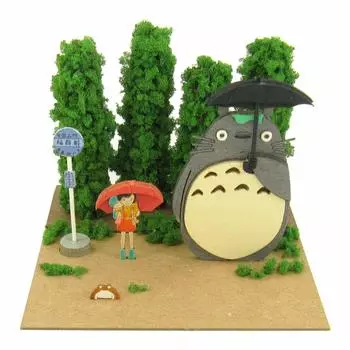 Гигантские кресла-мешки Sankei Studio Ghibli Mini Мой сосед Тоторо Тоторо и автобусная остановка Поделки из бумаги, не масштабируемые MP07-03 белый