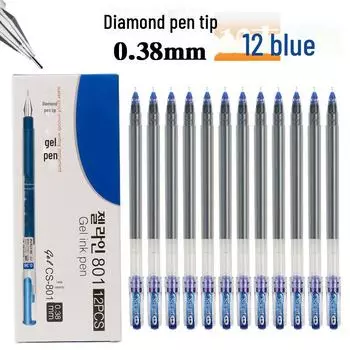 Гигантские прямые гелевые ручки с жидкой основой — красные, синие и черные, 0,38 мм, с алмазным наконечником, идеально подходят для письма и подписей. 0.38mm