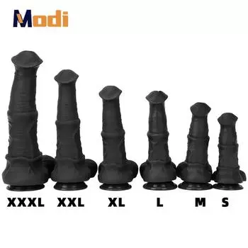 Гигантский фаллоимитатор 6 размеров, мягкий силиконовый фаллоимитатор, фаллоимитатор в виде лошади, животного, искусственный пенис, секс-игрушки, большой черный член для женщин S