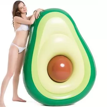 Гигантский надувной поплавок из авокадо с пляжным мячом, большой поплавок для бассейна из ПВХ, игрушка, открытый летний пляжный плот, шезлонг для взрослых и детей Avocado