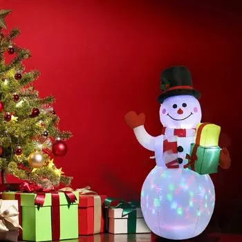 Гигантский надувной снеговик 1,5 м для рождественского сада, двора, украшения для рождественской вечеринки, надувной подарок, снеговик