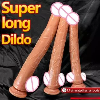 Extra-Large Realistic Dildo & Anal Plug Set - Dual-Use Manual Sex Toy for Women, Thick Body-Safe Silicone in Dark Coffee/Skin Tones S