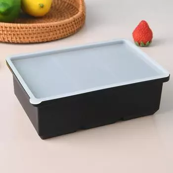 Гигантское хранилище для еды, соуса, с крышкой, силиконовые поддоны для заморозки, очень большой суповой лед, 3 кубика, формы для заморозки продуктов чёрный