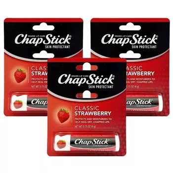 Гигиеническая помада Classic StrawberryX3, Классическая клубника, 4 г, 3 шт.