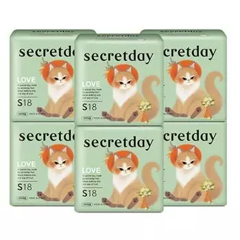 Гигиенические прокладки Secret Day Love, 6 шт., 7 видов, выберите 1 (Лайнер/Длинный лайнер/Маленький/Средний/Большой/Ночной/Сверхдлинный),Корейские женские товары