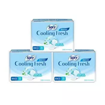 Гигиенические салфетки Sophie Cooling Fresh, 3 шт. в упаковке, 4 вида Pad medium size 20P x 3 packs