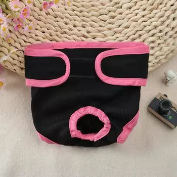 Гигиенические трусики на липучках для собак — защита от преследований во время менструации для крупных, средних и мелких пород Extra Small розовый
