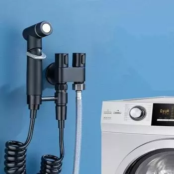 Гигиенический душ, унитаз, биде, распылитель, душевая головка, угловой клапан с двойным выпуском, настенный биде, аксессуары для туалета с двойным выпуском