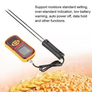Гигрометр для риса, ЖК-монитор, контактный тип, простой в эксплуатации, детектор влажности, ABS, антикоррозийный тестер влажности зерна, домашний