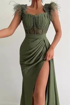 GILLA S QUEEN Чудесное длинное вечернее платье-пачка с воротником принцессы -Новый сезон