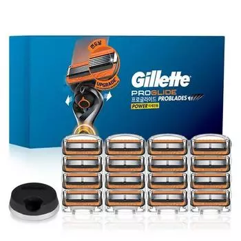 Gillette 2024 Proglide Power Razor Blade 16p + набор подставок, 1 комплект, корейские лезвия