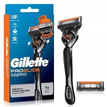 Gillette 2024 Proglide ручная ручка + бритвенные лезвия набор из 2 шт, 1 набор, корейские бритвенные лезвия