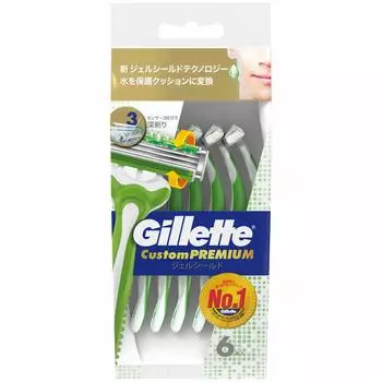 Gillette Custom Premium Gel Shield Shaving одноразовая бритва для мужчин 6 шт.