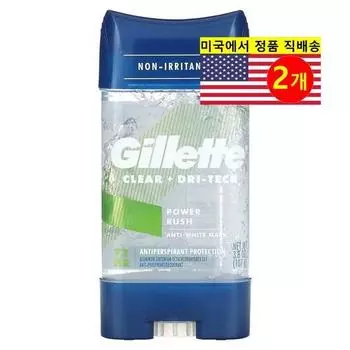 Gillette Deodorant Clear + Drytech Antiperspirant Power Rush, 2 packs, 107g