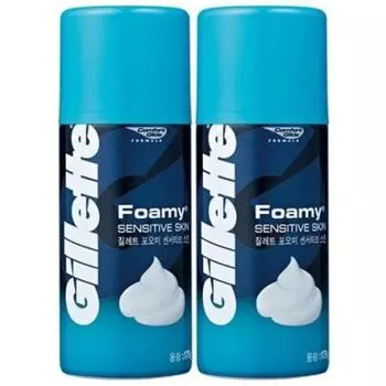 Пена для бритья Gillette Foomi Sensitive Skin, 175 г, 2 шт., корейское бритвенное лезвие