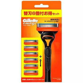 Gillette Fusion 1 6 запасных лезвий, 1 из которых уже прикреплено к корпусу Бритва, корпус, в комплекте,