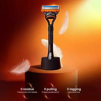 Gillette Fusion 5 1 ручка 5 бритвенных головок 1 подставка чёрный