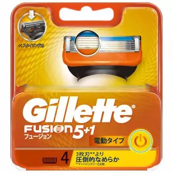 Gillette Fusion Electric Type Shaving Razor for Men 4 Pieces 5+1 (x 1)