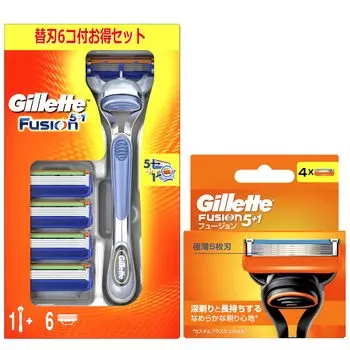 Gillette Fusion manual holder 5 spare blades combo 4 spare blades pack is old + + (combo model)