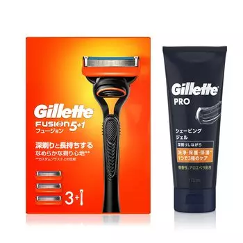 Gillette Fusion Manual Main Unit 3 Сменный гель для бритья 175 мл Бритва для чувствительной кожи мужчин (с лезвиями) + [Покупка комплекта] Мужской