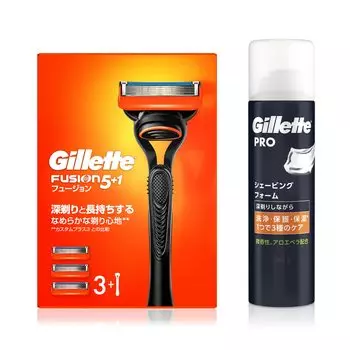 Gillette Fusion Manual Основной блок Запасные лезвия Пена для бритья 245 г Бритва для чувствительной кожи Мужская (3 Включено) + [Покупка комплекта] Мужской