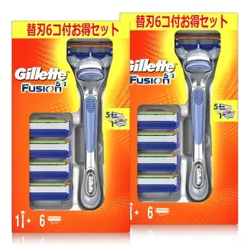 Gillette Fusion Manual Value Set Silver Основной блок 6 сменных x 2 шт. Набор ультратонких лезвий для чистого бритья для мужчин (с лезвиями) [Масса серебряный
