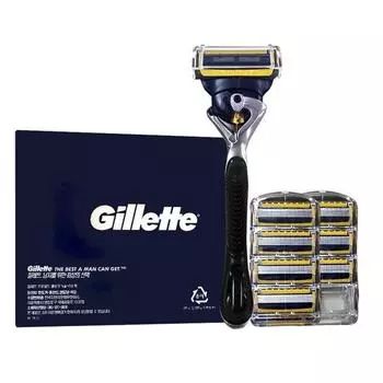 Gillette Fusion ProShield Yellow 8 бритвенных лезвий + 1 бритва Fusion ProGlide, корейское бритвенное лезвие