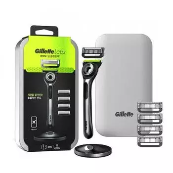 Gillette Labs Deep Cleansing Bar Tin Case Set Ручка+5 лезвий+подставка+Tin Case