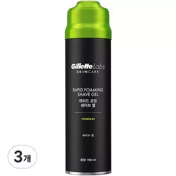 Gillette Labs Rapid Foaming Shave Gel, 198 мл, 3 упаковки, корейское лезвие для бритья