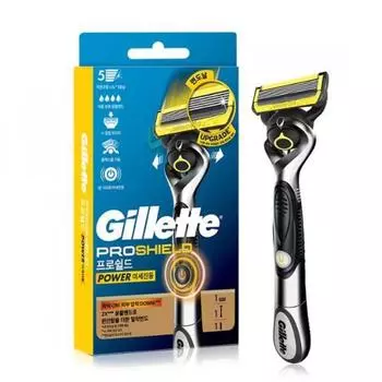 Gillette [Обновление] Gillette ProShield Yellow Power Shaver Handle+1 Blade
