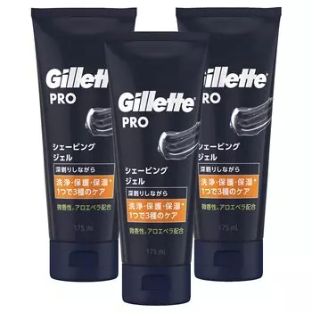 Gillette PRO Гель для бритья 175 мл x 3 шт. Бритва для бритья для мужчин [Оптовая закупка]