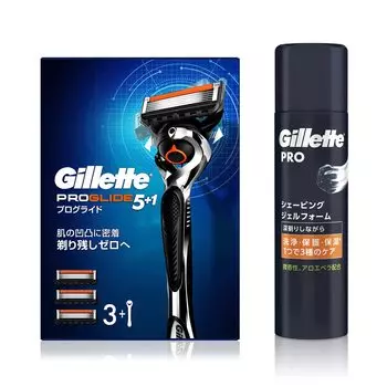 Gillette Proglide Manual Main Unit 3 Сменный гель для бритья Пена 195 г Бритва для чувствительной кожи мужчин (с лезвиями) + [Покупка комплекта] Мужской