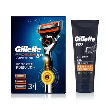 Gillette Proglide Power основной блок 3 сменный гель для бритья 175 мл Бритва для чувствительной кожи Мужская (с лезвиями) + [покупка комплекта] Мужской