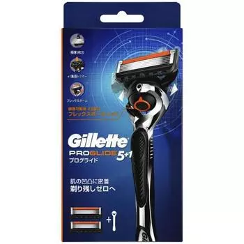 Gillette proglide razor, 1 body, 2 spare blades included, 1 of which is already attached to the body
