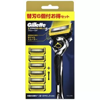 Gillette ProShield 1 6 запасных лезвий, 1 из которых уже прикреплен к корпусу бритвы, корпус, в комплекте,
