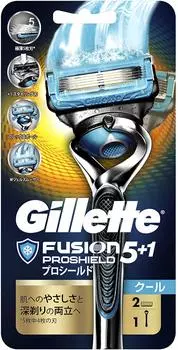 Gillette ProShield Cool Manual Shaving Razor Body 2 Spare Blades Set Body 2 Spare Blades Set уже прикреплен к мужской + + (1 тело) серебряный