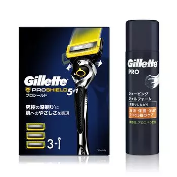 Gillette ProShield Manual Основной блок 3 Сменный гель для бритья Пена 195 г Бритва для чувствительной кожи Мужская (с лезвиями) + [Покупка комплекта] Мужской