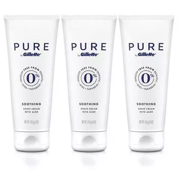 Gillette Shaving Cream Pure 170g 3 packs PURE by Gillette Shaving Cream for Men 6 Ounce Pack of 3, 1 set