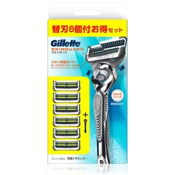 Gillette Skin Guard 1 6 запасных лезвий, 1 из которых уже прикреплено к корпусу Бритва, корпус, в комплекте,