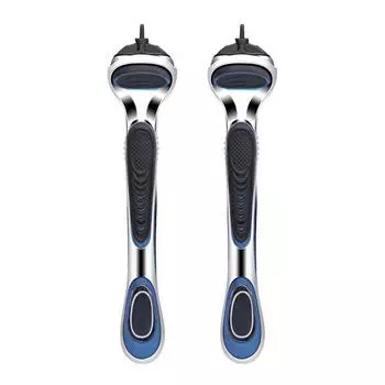 Gillette совместимая ручка Power Razor темно-синяя 1+1, корейское лезвие бритвы