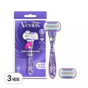 Gillette Venus Swirl Женская бритва Ручка 1 шт + лезвие 2 шт, 3 набора, корейское лезвие бритвы