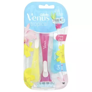 Gillette, Venus, Tropical, 3 одноразовые бритвы