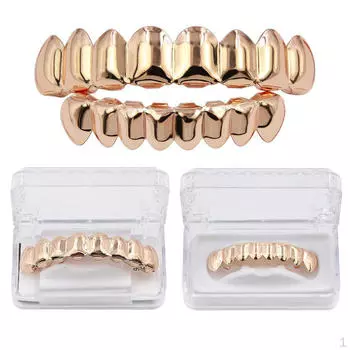 Gills Fit Grill & Bottom Grill, съемный, глянцевый для женщин и мужчин, инструменты для косплея - розовое золото