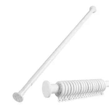 GIMADO Натяжной карниз для штор, включает 20 колец, прочный и нержавеющий для ванной комнаты, простой, белые шторы, 2 м, кольца, надежный, 110 см-200 см, гибкий, тонкий,