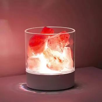 Гималайский соляной камень, ночник, 7 цветов, светодиодная лампа из горного хрусталя, портативный USB, натуральный воздух 3W белый