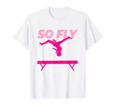 Гимнастика Гимнастика Бревно Розовая гимнастка Футболка женская женская белый