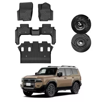 GIMUYA Коврики для пола Toyota New Land Cruiser серии 250 3D Водонепроницаемые 3D Структура GDJ250W TRJ250W ZX VX Апрель 2024 г. Настоящее время Коврик в багажник Коврик для автомобиля Специальный чёрный