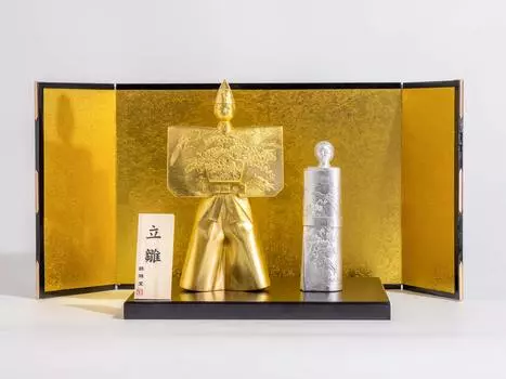 Gingado Standing Hina складной экран фестиваль Hina кукла Takaoka Copperware Byoubu Set_Ornament Doll s (Набор Тачибина)