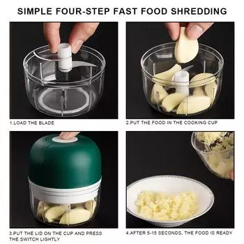 Ginger Masher Machine Chili Vegetable Crusher Kitchen Tools 100/250mL Mini Electric Garlic Chopper USB Charging