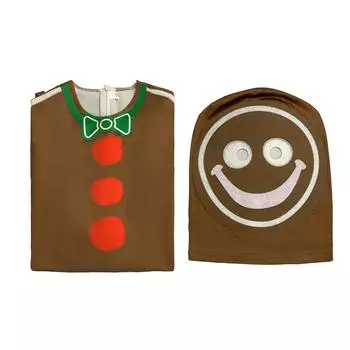 Gingerbread Man Children Jumpsuit Christmas Cosplay Costume Role Party Play 110cm/43.31in